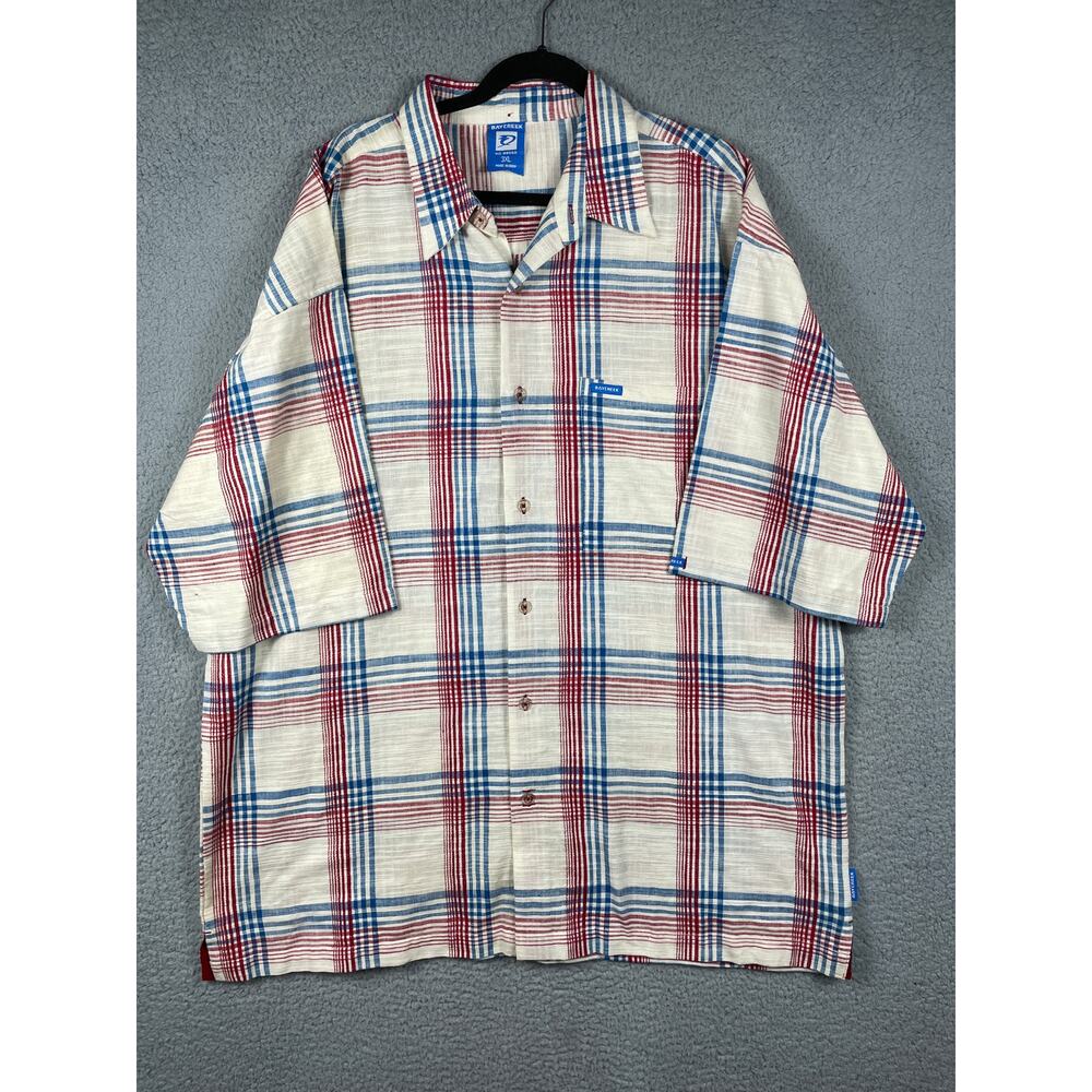 Bay Creek Men's Red White & Blue Cotton Short Sleeve Button Up Size 3XL